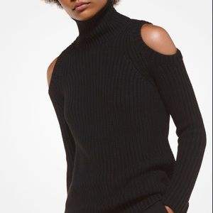 Michael Kors Shoulder Cut Out Turtle Neck Sweater